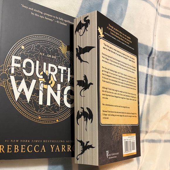 Fourth Wing & Iron Flame by Rebecca Yarrod- Gray and Gold - Picture 3 of 3